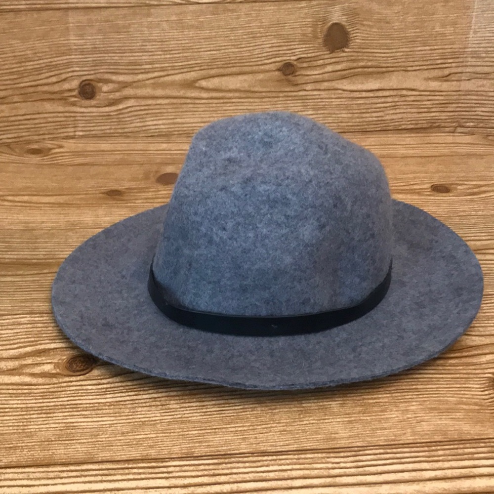 Ladies wool felt gray fedora hat